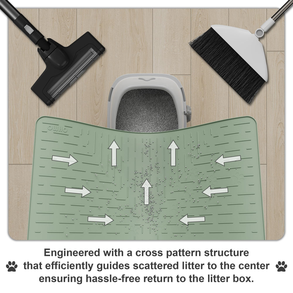 OHMO Cat Litter Mat Large by-litter-box setup promotes tidy entry and reduced tracking
