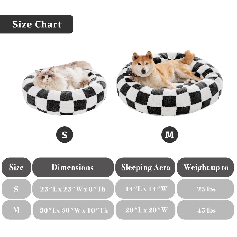 Ohocut Checkered Dog Bed in living room demonstrates versatile pet lounge option.