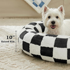 Ohocut Checkered Dog Bed soft texture closeup communicates snuggly comfort for pets.