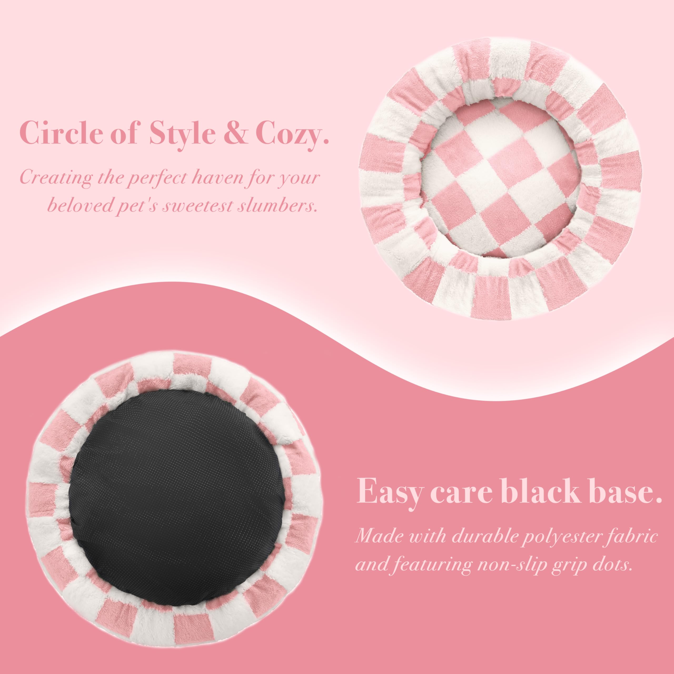 Ohocut bed donut design closeup highlights cushioned edges for safe curling.