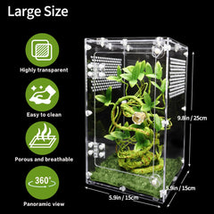 Oialonne large jumping spider enclosure front door open for easy feeding and cleaning