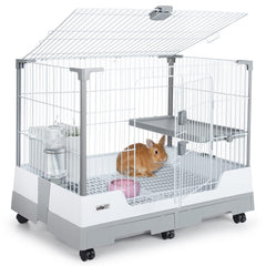 Oiibo Deluxe Rabbit Cage front door with easy access and secure latching for daily handling.