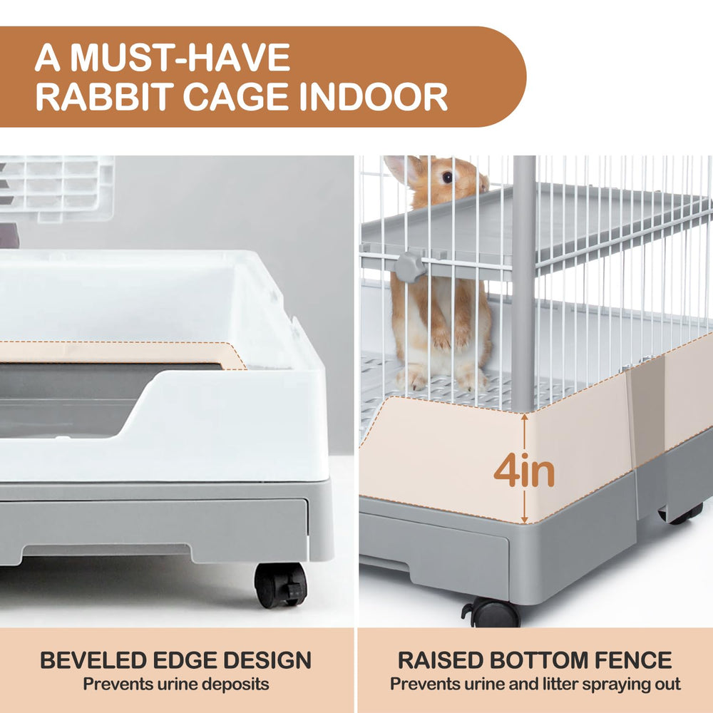 Oiibo Deluxe Rabbit Cage top opening for easy cleaning and full interior access.
