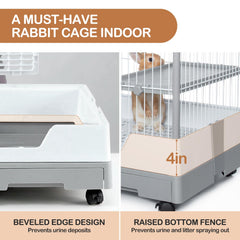 Oiibo Deluxe Rabbit Cage top opening for easy cleaning and full interior access.