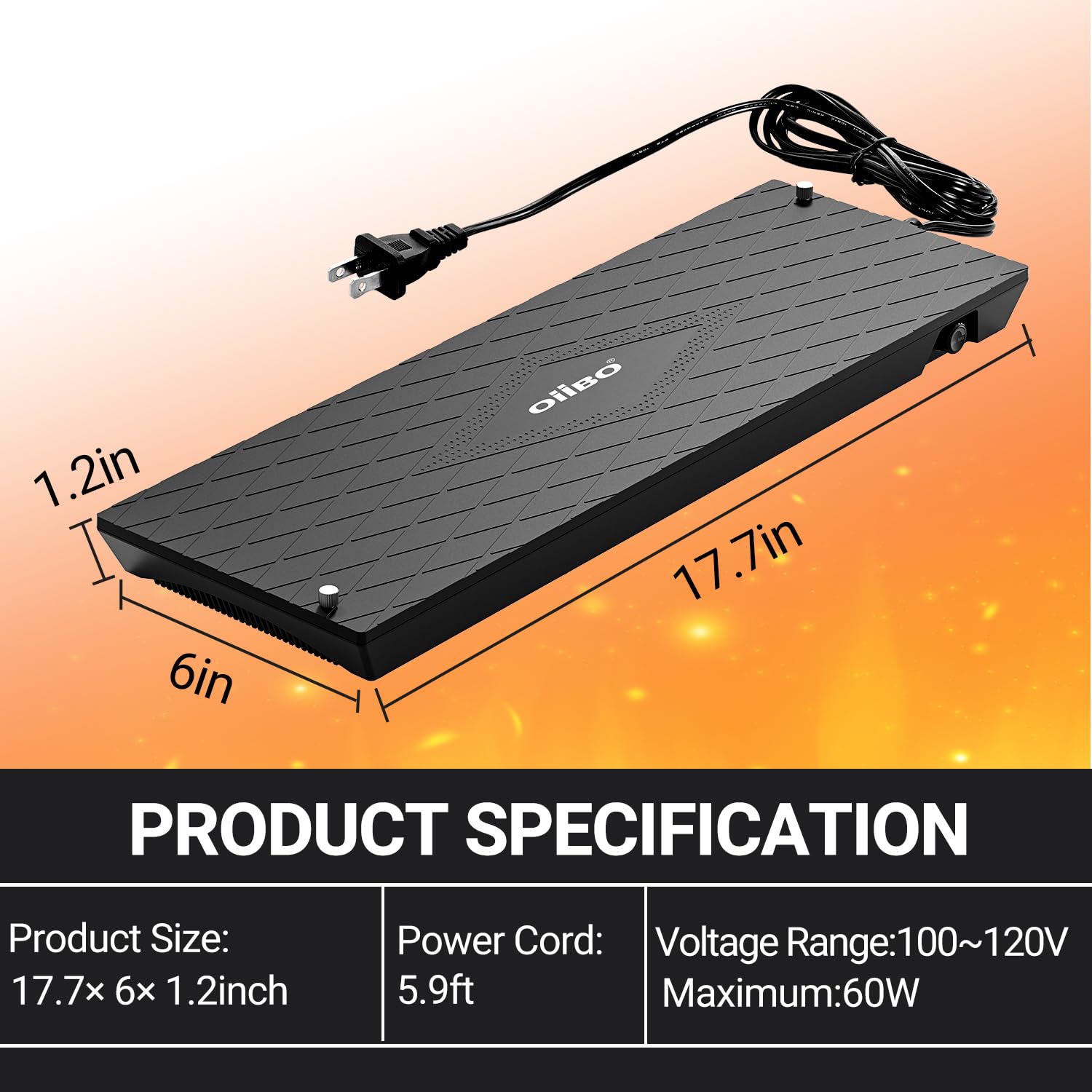 Oiibo reptile heat panel creates a warm zone for snakes and geckos