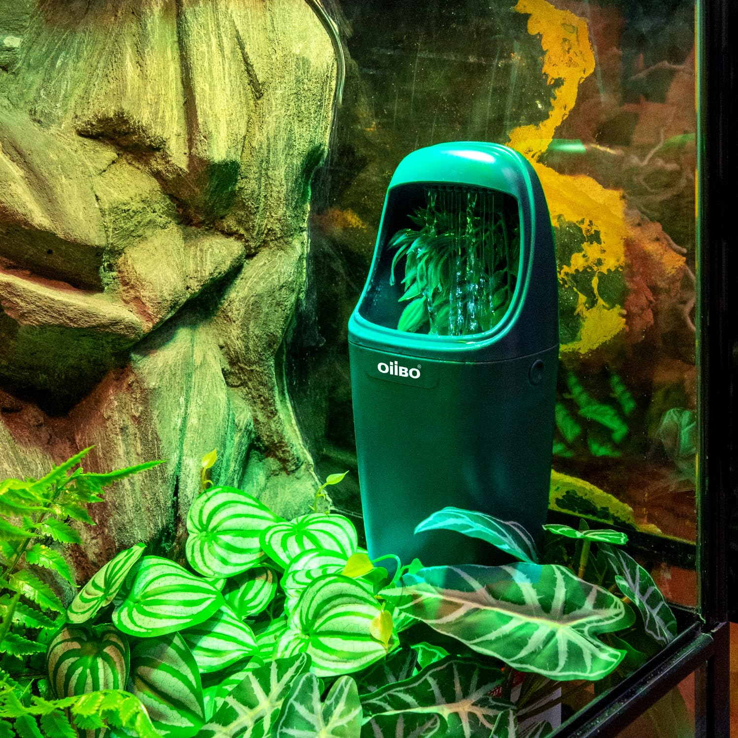 Oiibo Reptile Water Fountain waterfall design adds natural aesthetic to terrarium
