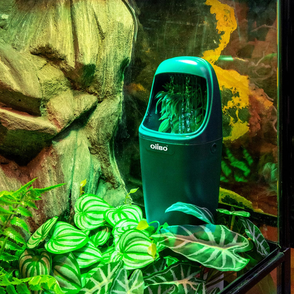 Oiibo Reptile Water Fountain waterfall design adds natural aesthetic to terrarium