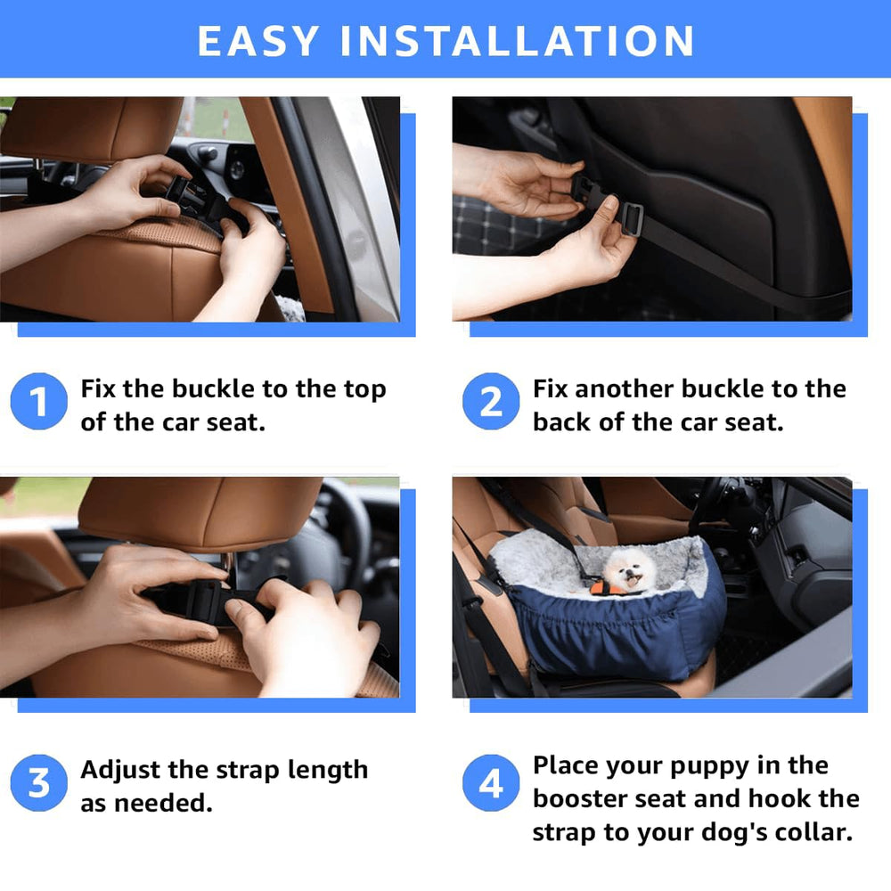 Oiilores portable dog car seat includes detachable cushion for easy cleaning.