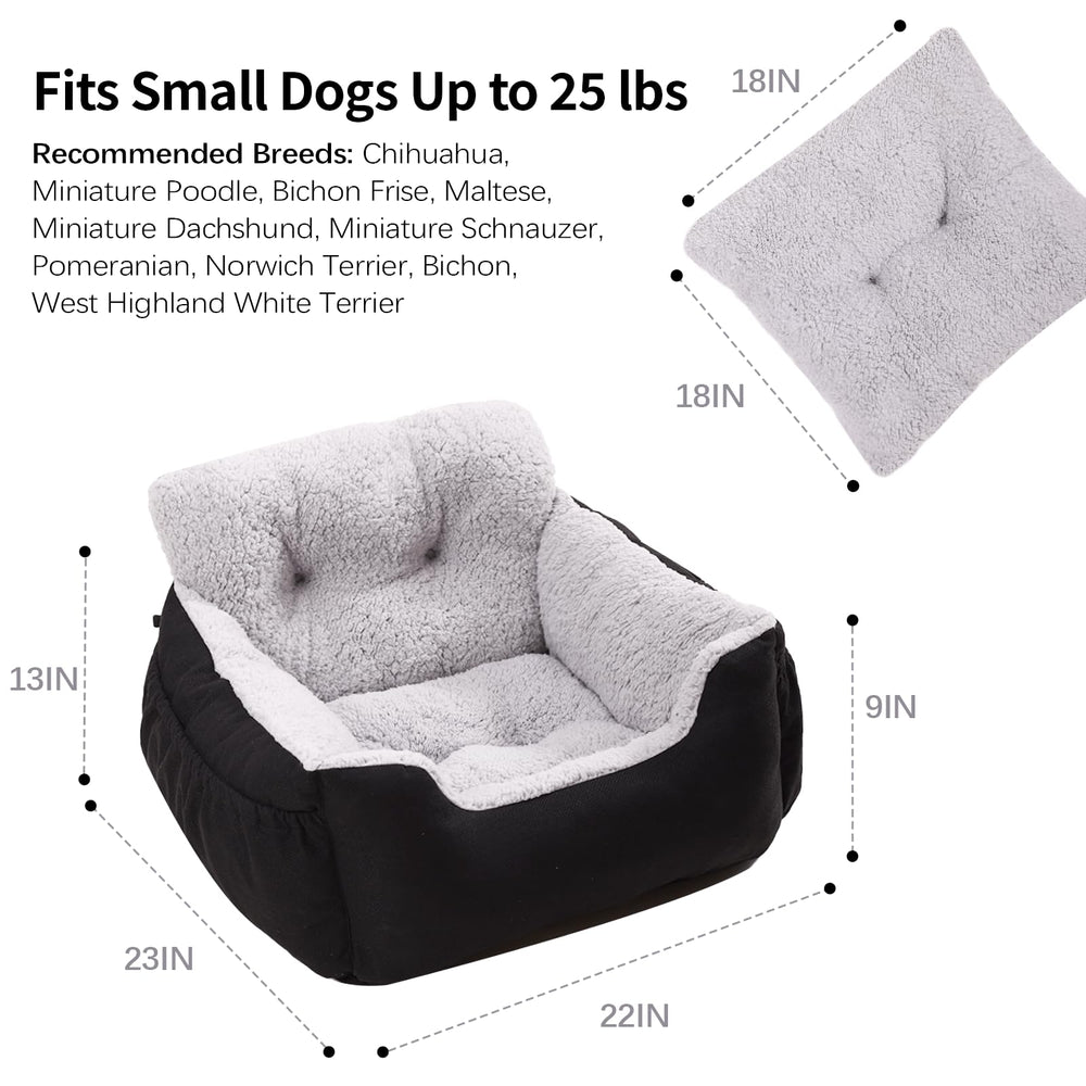 Oiilores dog car seat dual straps attach to front or rear seats for flexible setup