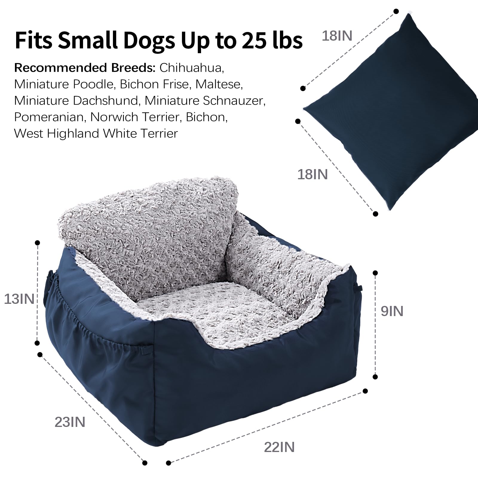 Oiilores storage pockets keep dog essentials organized during trips.