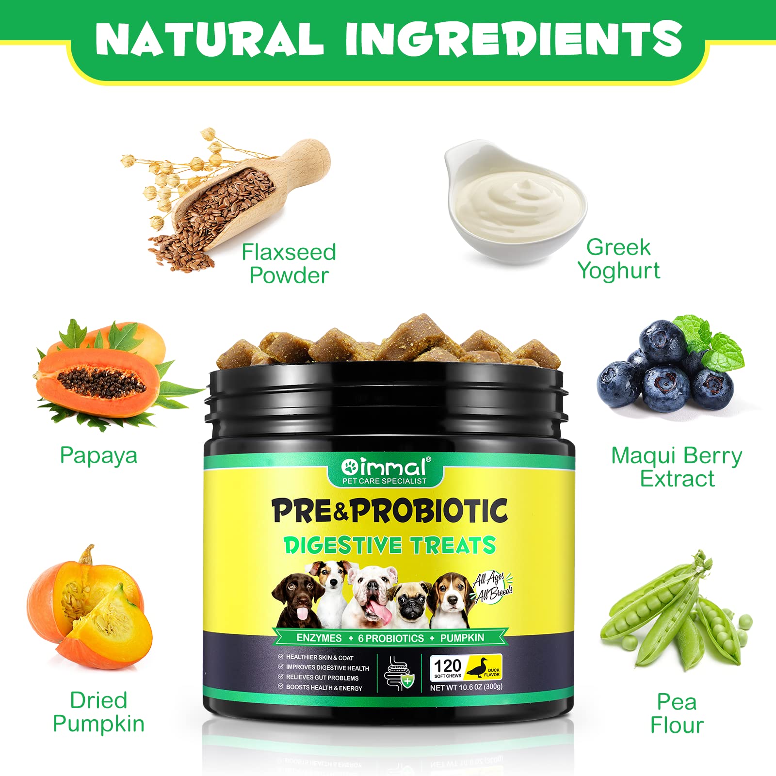 Oimmal digestive enzymes for pets in packaging