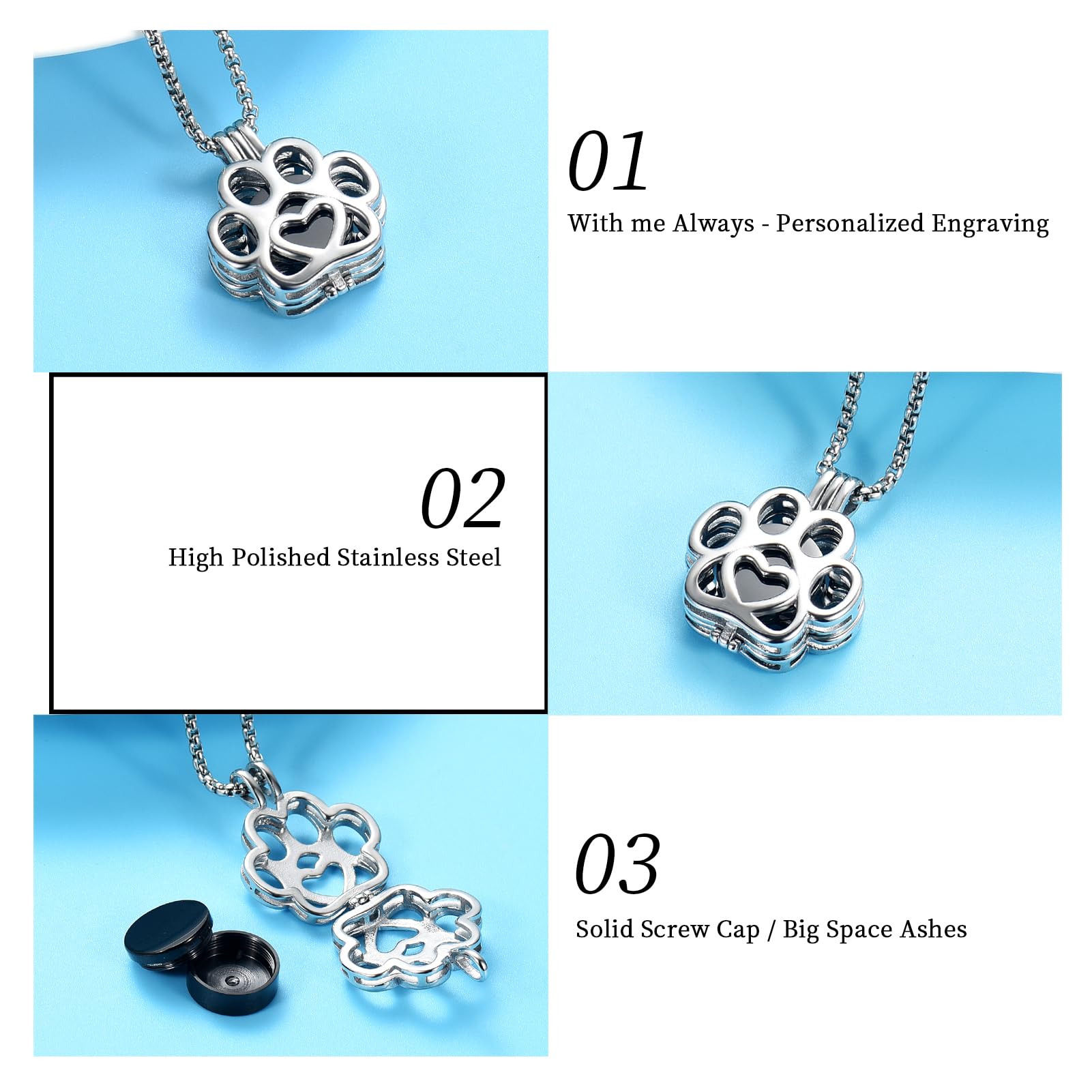 Oinsi pet cremation urn necklace compact size ideal for daily memorial wear