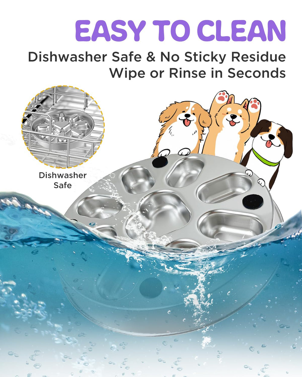 Oiwliur 2-cup bowl ideal for small to medium dogs like Beagles and Corgis