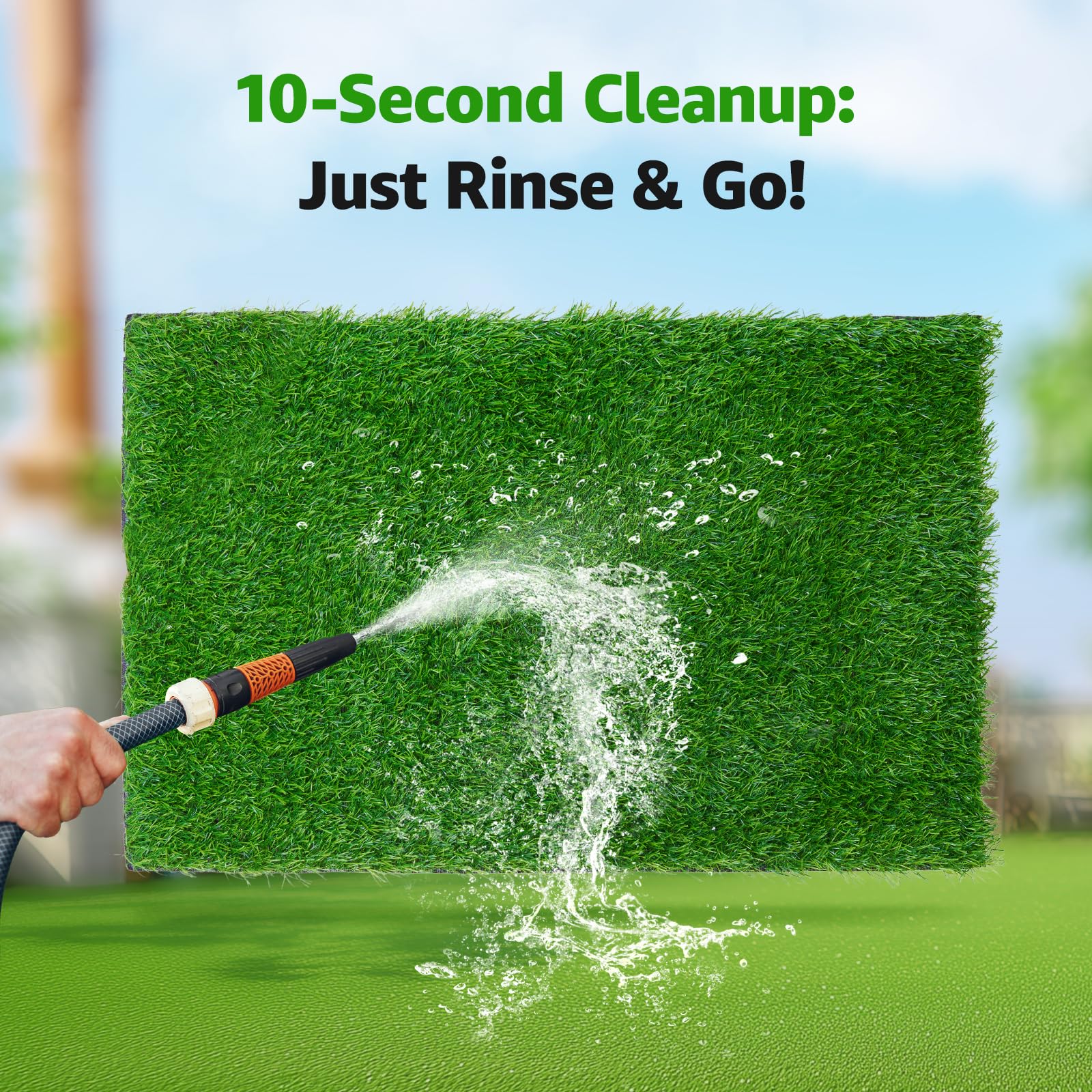 Oiyeefo artificial grass pad suitable for indoor and outdoor use.