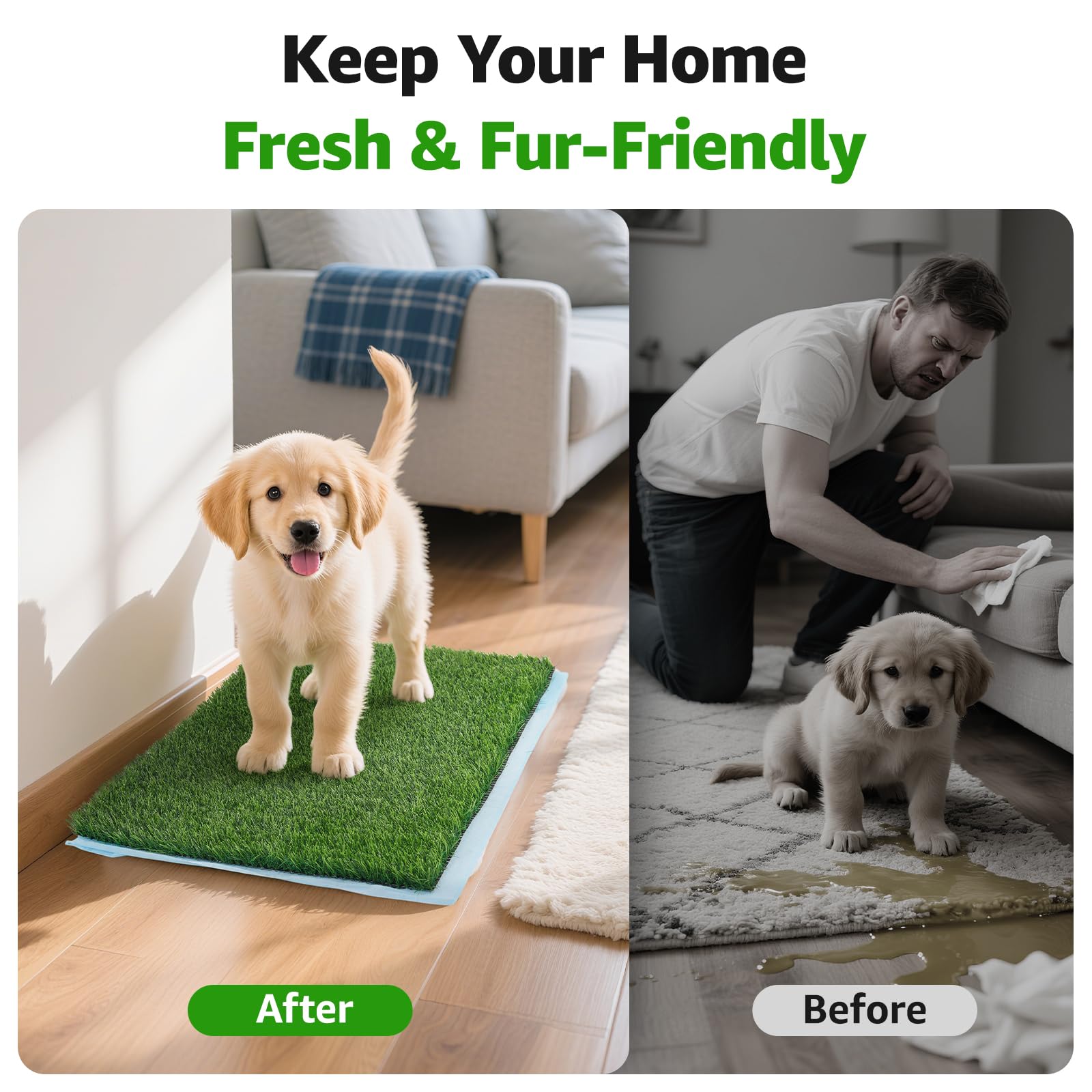 Oiyeefo artificial grass pad washable design simplifies reuse and cleaning.