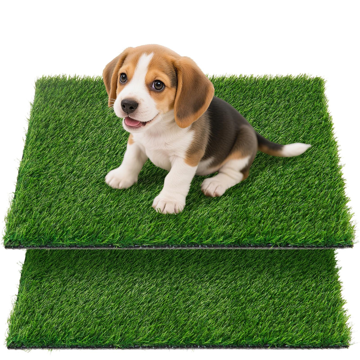 Oiyeefo artificial pee grass pad closeup with soft pile for paw comfort.