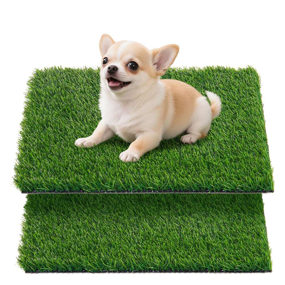 Oiyeefo artificial pee grass pad shown for potty-tray use and indoor training.