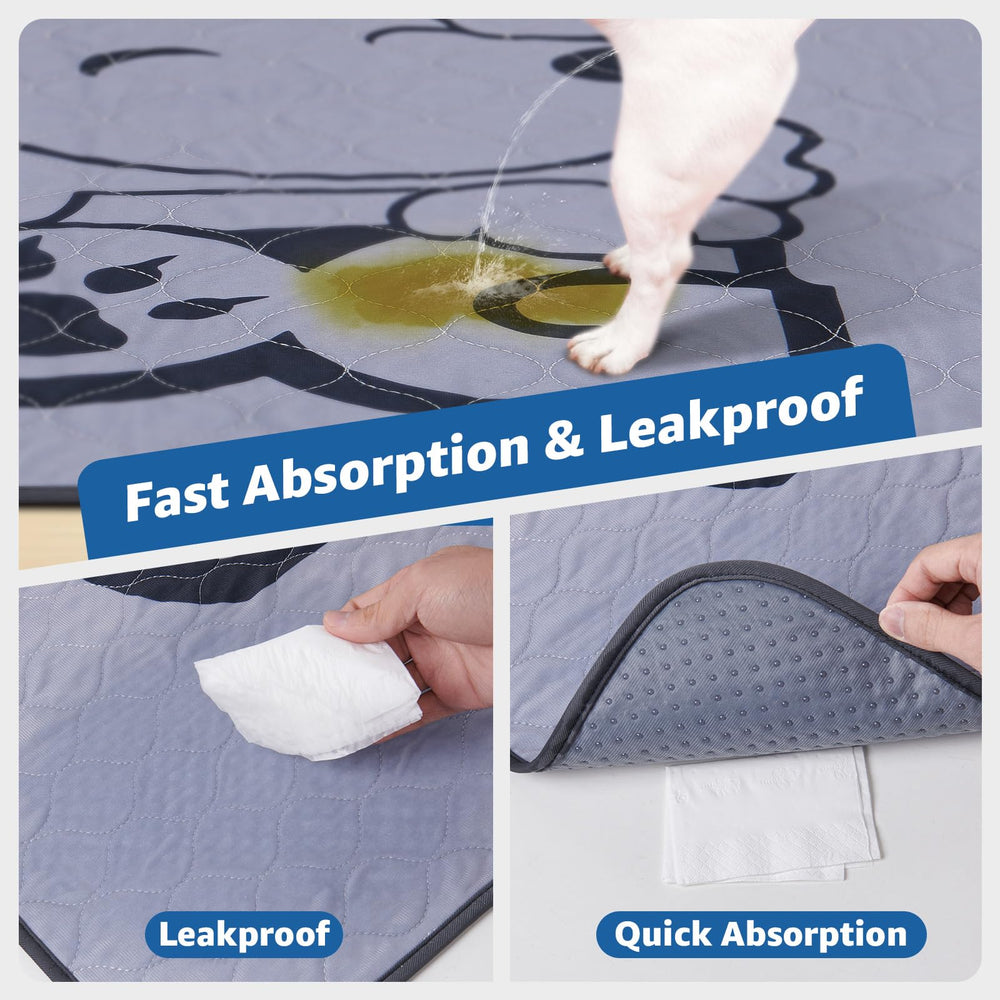 Oiyeefo Washable Pee Pad with non-slip-bottom stays in place on floors.
