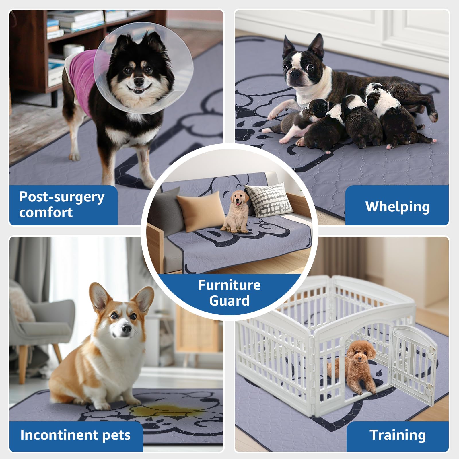 Oiyeefo whelping training pads provide ample surface area for crate or kennel use