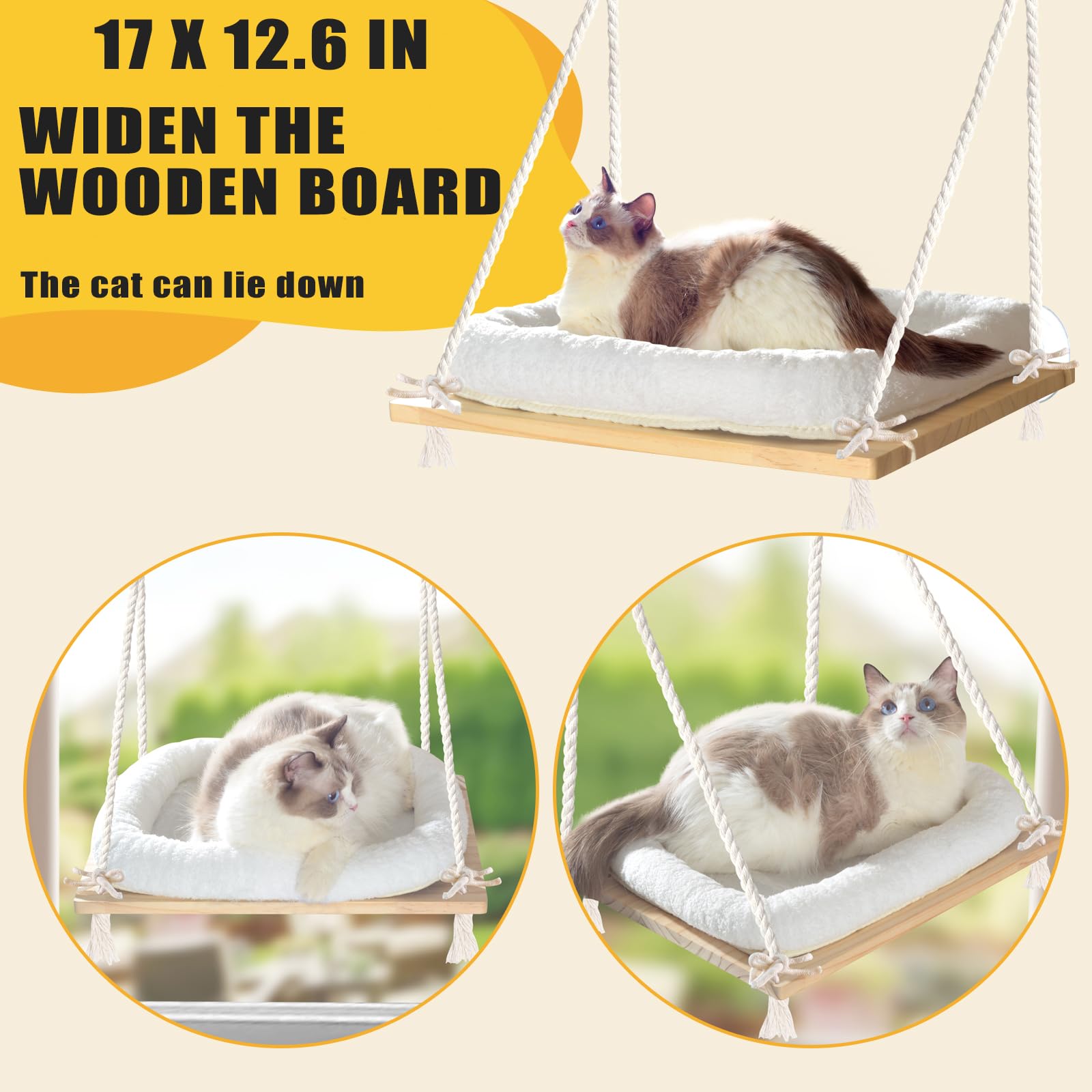 OJLUOJ window perch on glass demonstrates stable lounging and safe resting