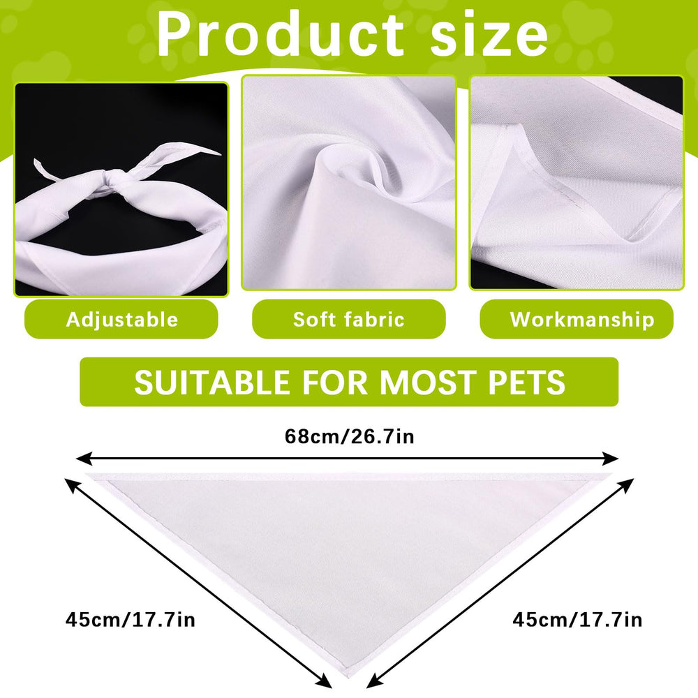 OKBA blank white dog bandana front view ready for DIY designs and branding.