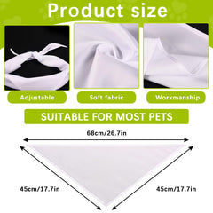 OKBA blank white dog bandana front view ready for DIY designs and branding.