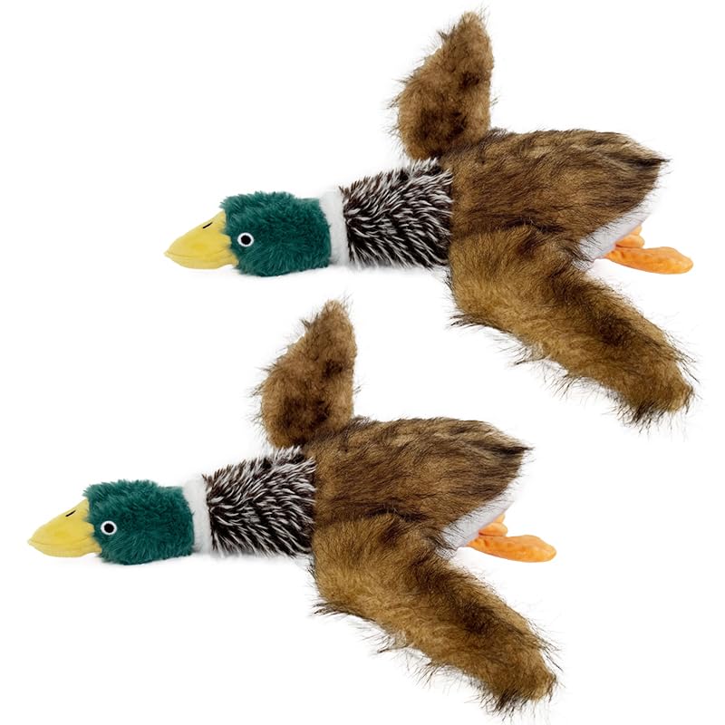 Okegztoa Mallard toy close-up reveals squeaker inside for interactive play.