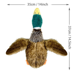 Okegztoa Mallard plush duck appearance attracts dogs to chew and explore.
