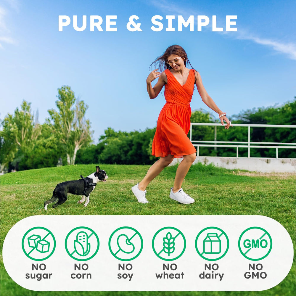 OKKÖBI Collagen for Dogs hyaluronic acid detail suggests joint lubrication benefits.