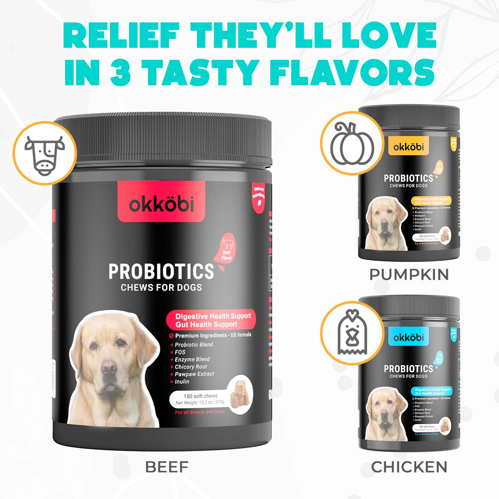 OKKÖBI Probioticos para perros, dosis diaria sencilla.