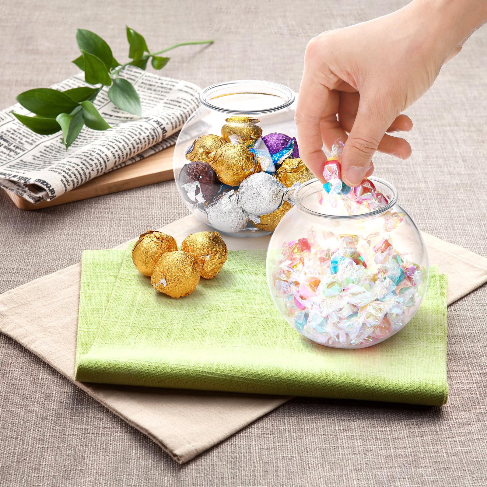 Okllen ivy bowls crystal-clear finish highlights contents beautifully