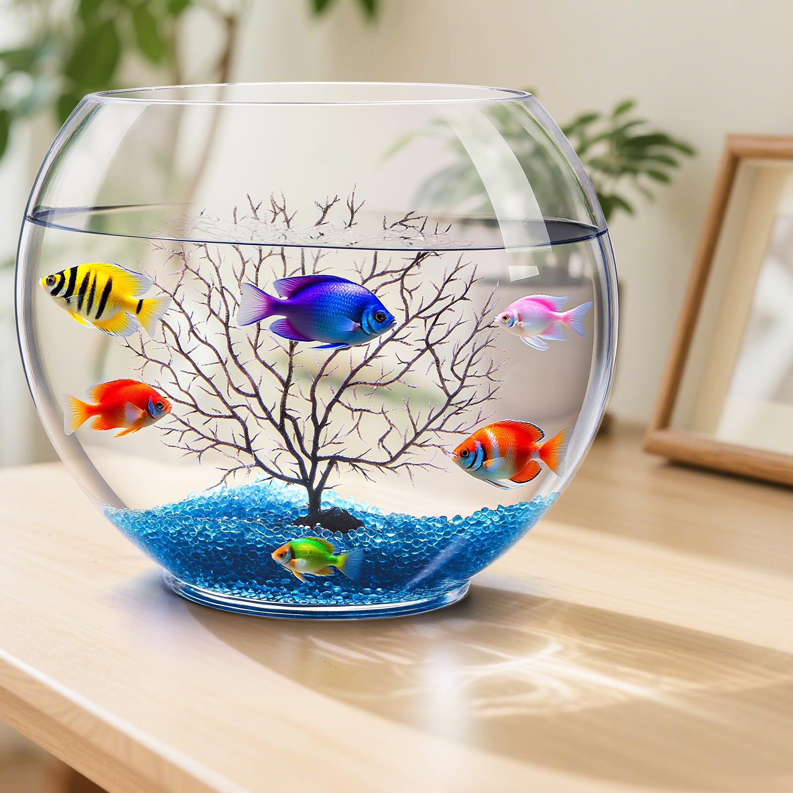 Okllen mini glass bowl betta swim view highlights pet’s colors