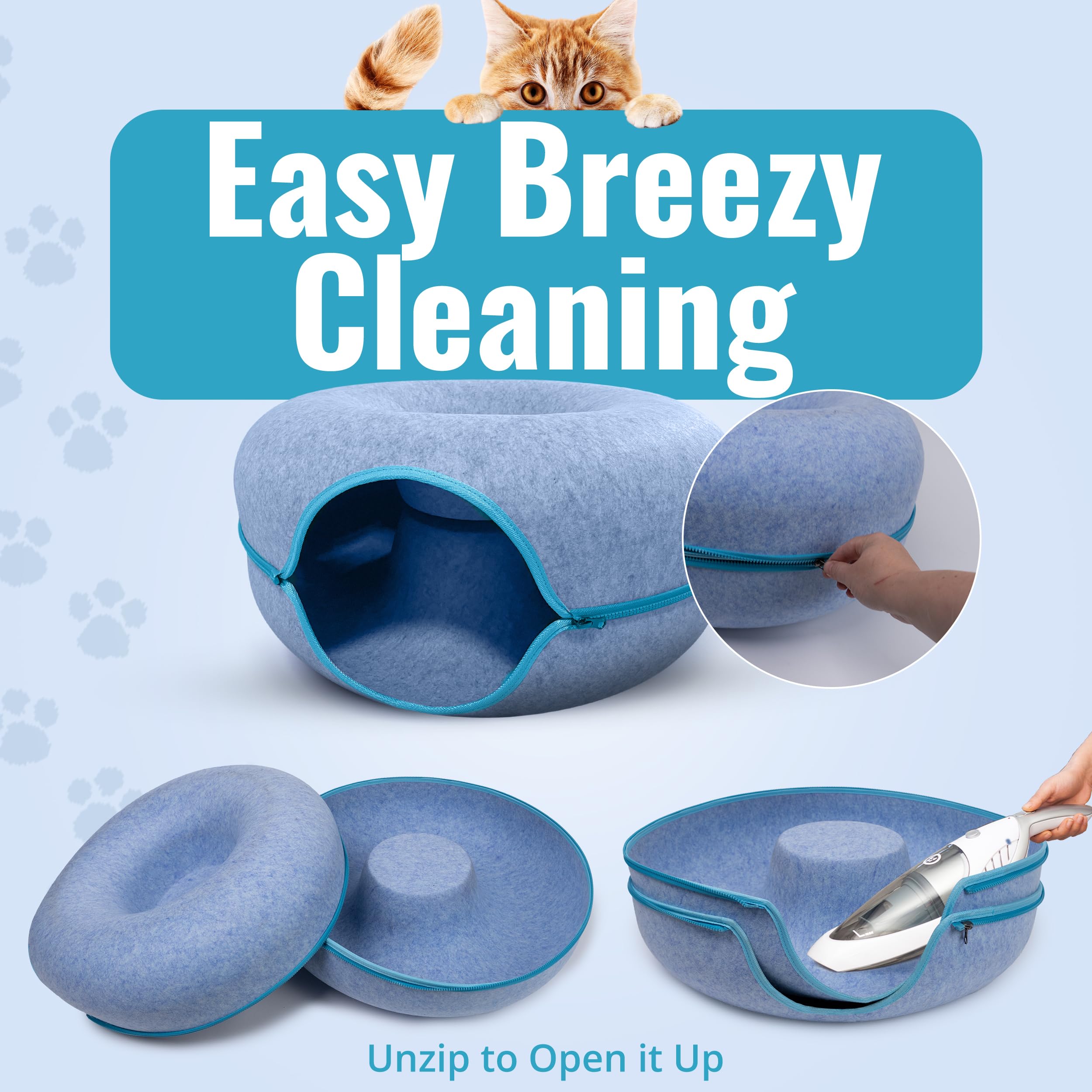 Okoco Cat Tunnel Bed uses GRS recyclable materials for eco-friendly design.