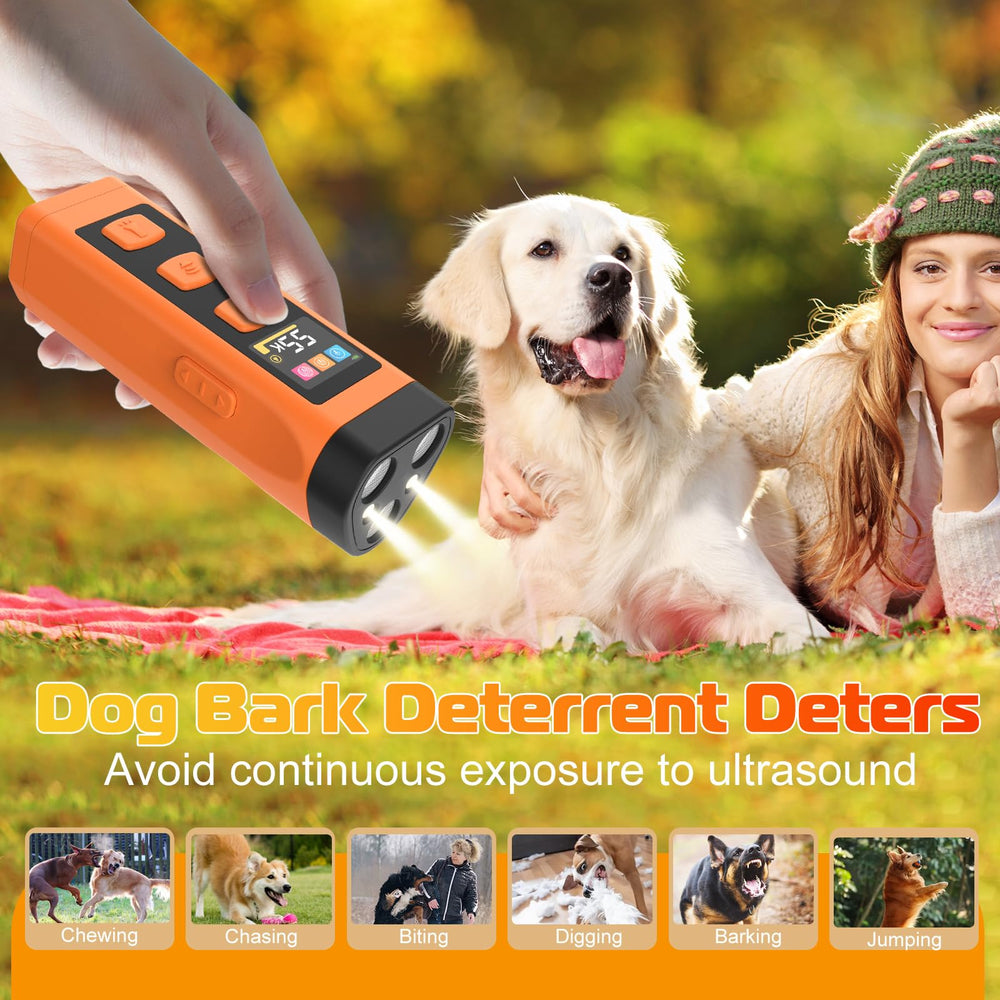 OKSJ dog bark deterrent device night usage with LED for safer late hour training