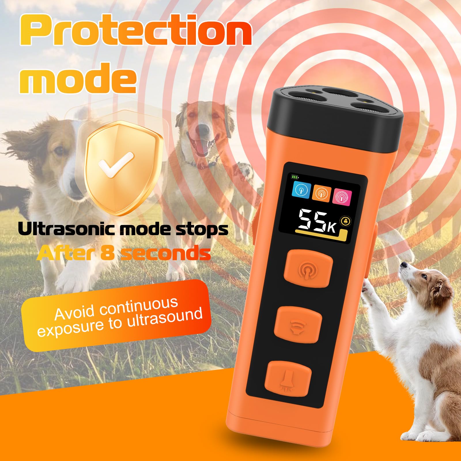 OKSJ dog bark deterrent device USB-C charging provides fast power for long walks