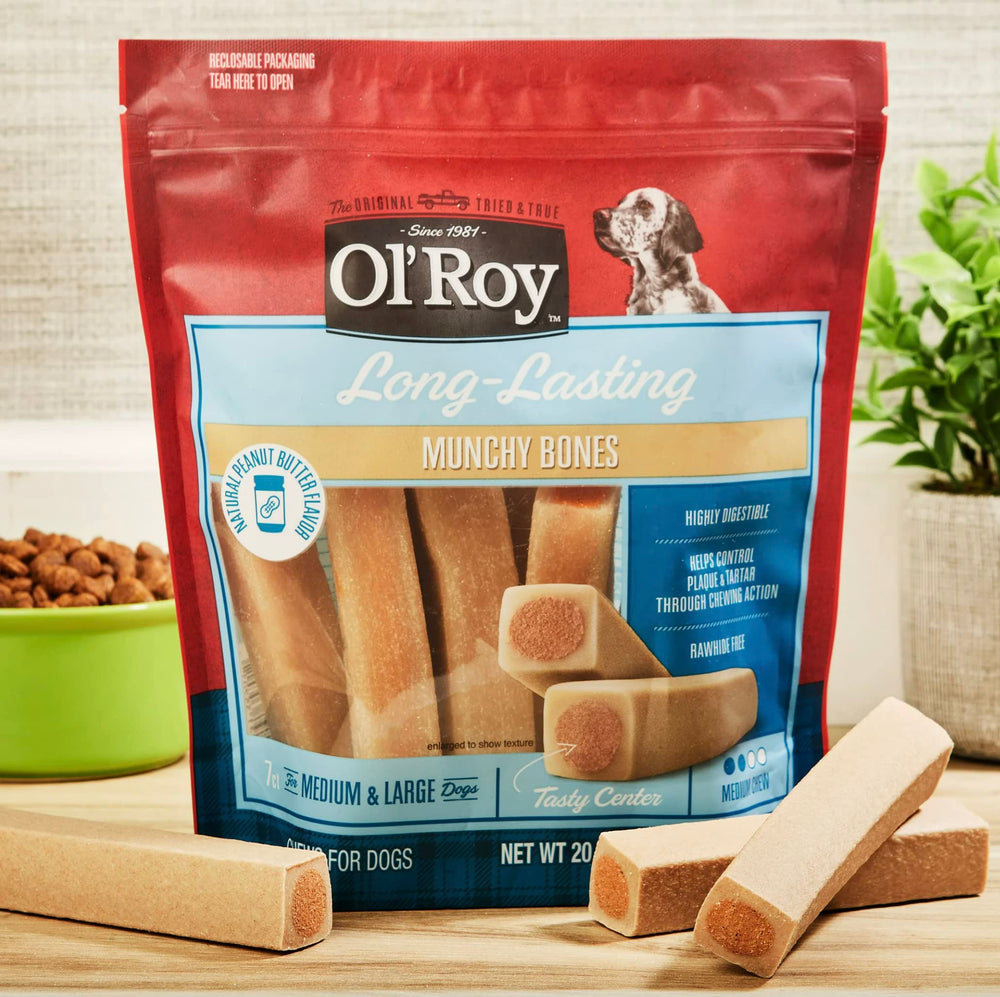 Two bones shown as a 20 oz pack, made in USA