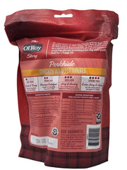 Ol' Roy Porkhide Chicken Wrapped Twists close-up, gluten-free and grain-free chew for dogs