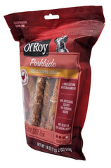 Ol' Roy Porkhide Chicken Wrapped Twists bag with chicken as first ingredients for protein