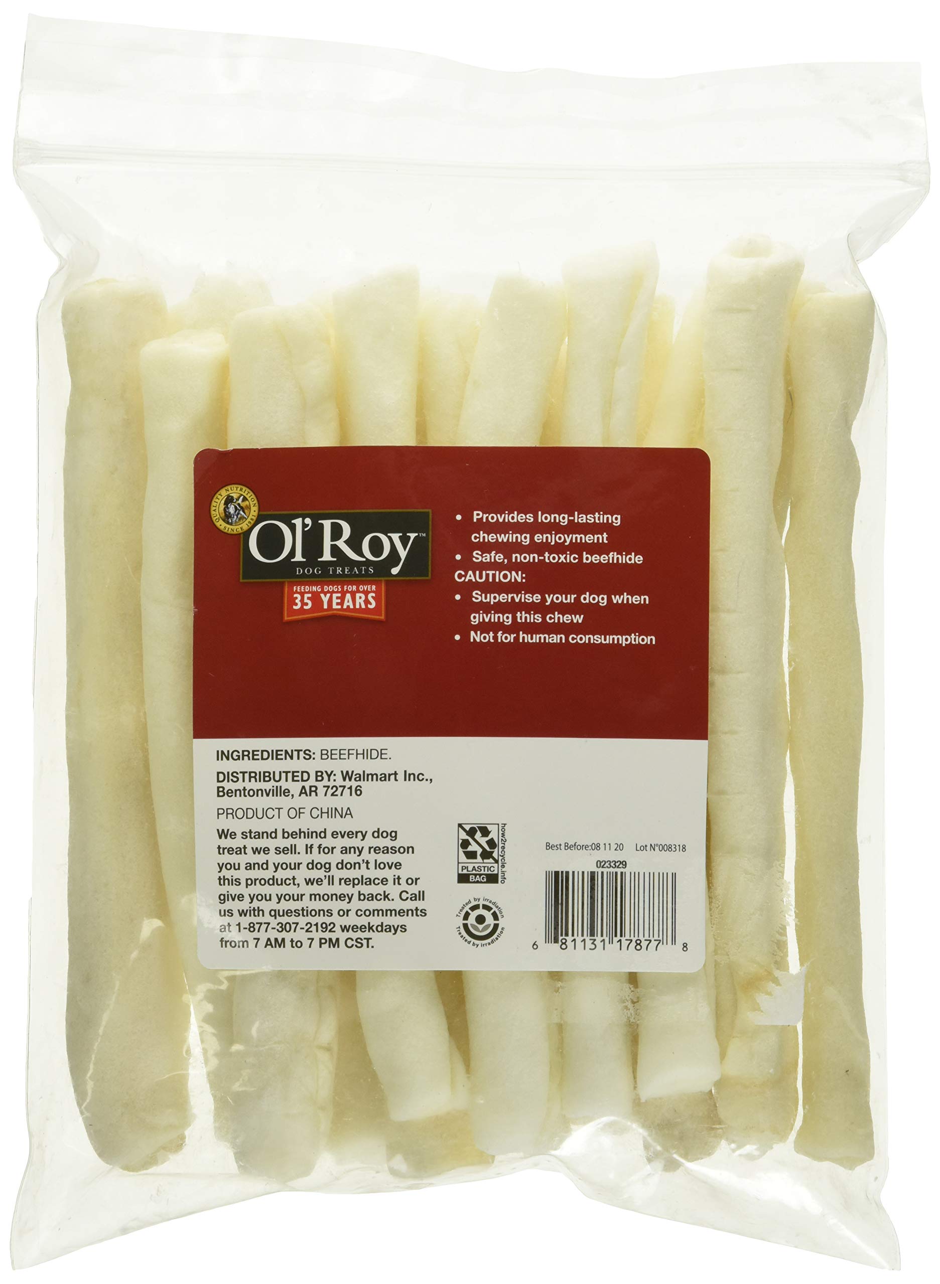 Ol' Roy rollos de cuero crudo con textura masticable para perros activos