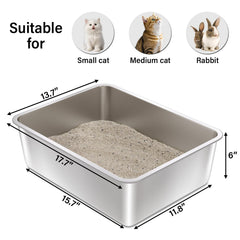 Olacat stainless steel litter box side view showcases rust-resistant construction for lasting use.