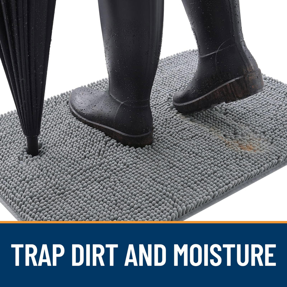 OLANLY dog door mat anti-slip rubber base prevents slipping on entry floors.