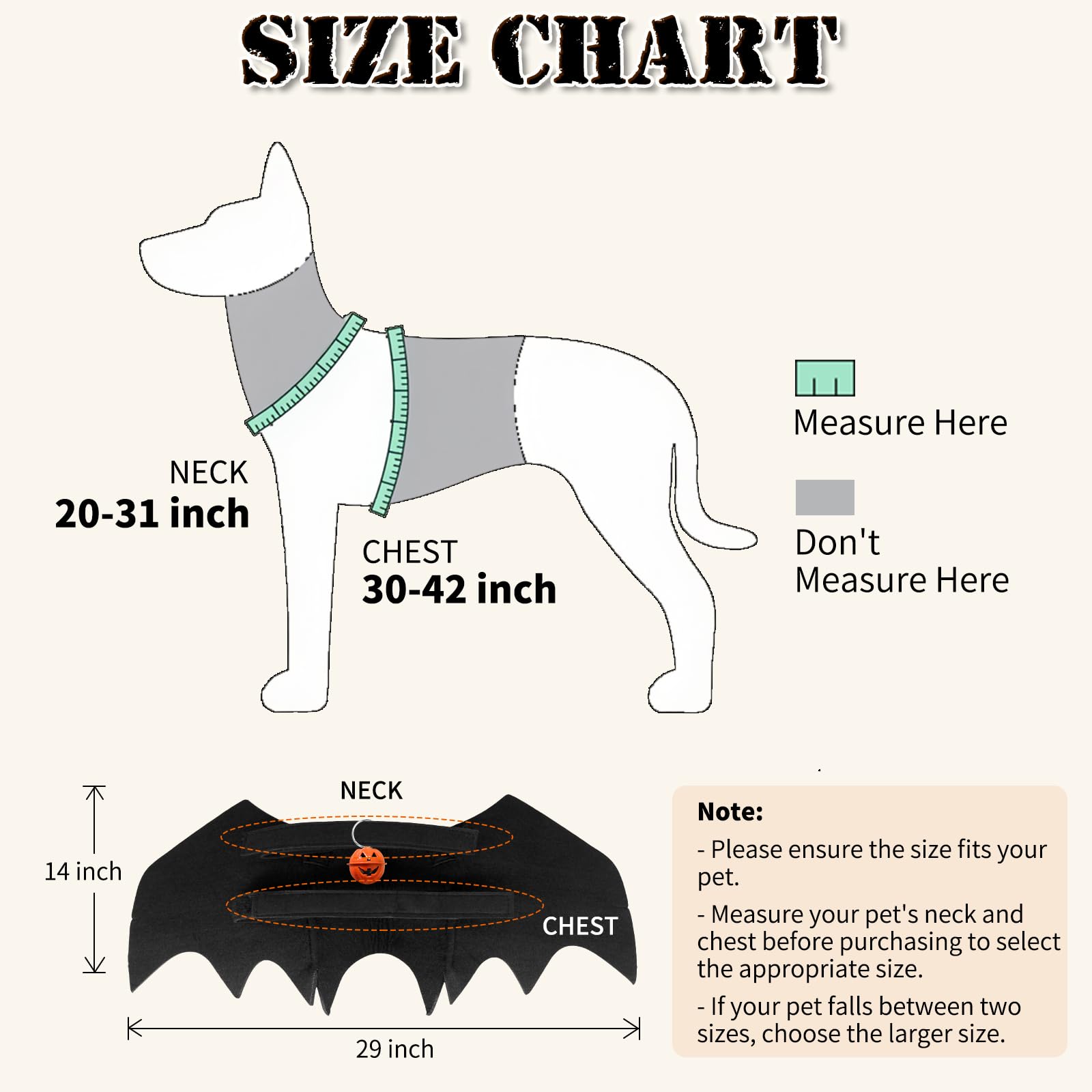 OLANRUN dog bat wings pumpkin bell detail adds festive charm to costumes.