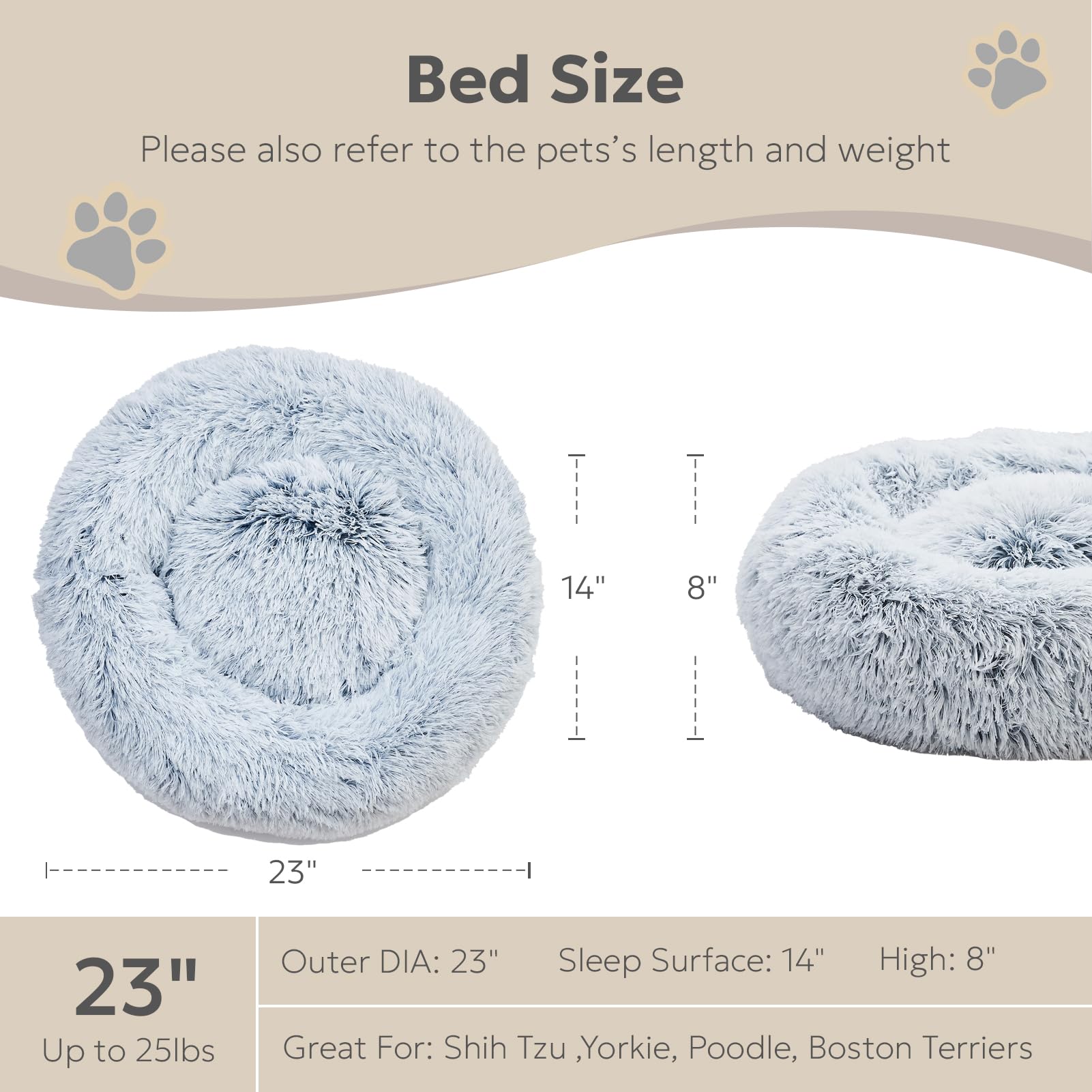 OlaPhum Calming Dog Bed non-slip bottom keeps the bed in place during play.