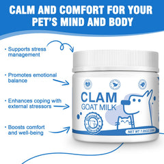 Olassubd goat milk powder pet serving demonstrates serving as a calming treat