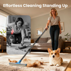 Ollapet handheld brush on a sofa demonstrates surface cleaning.