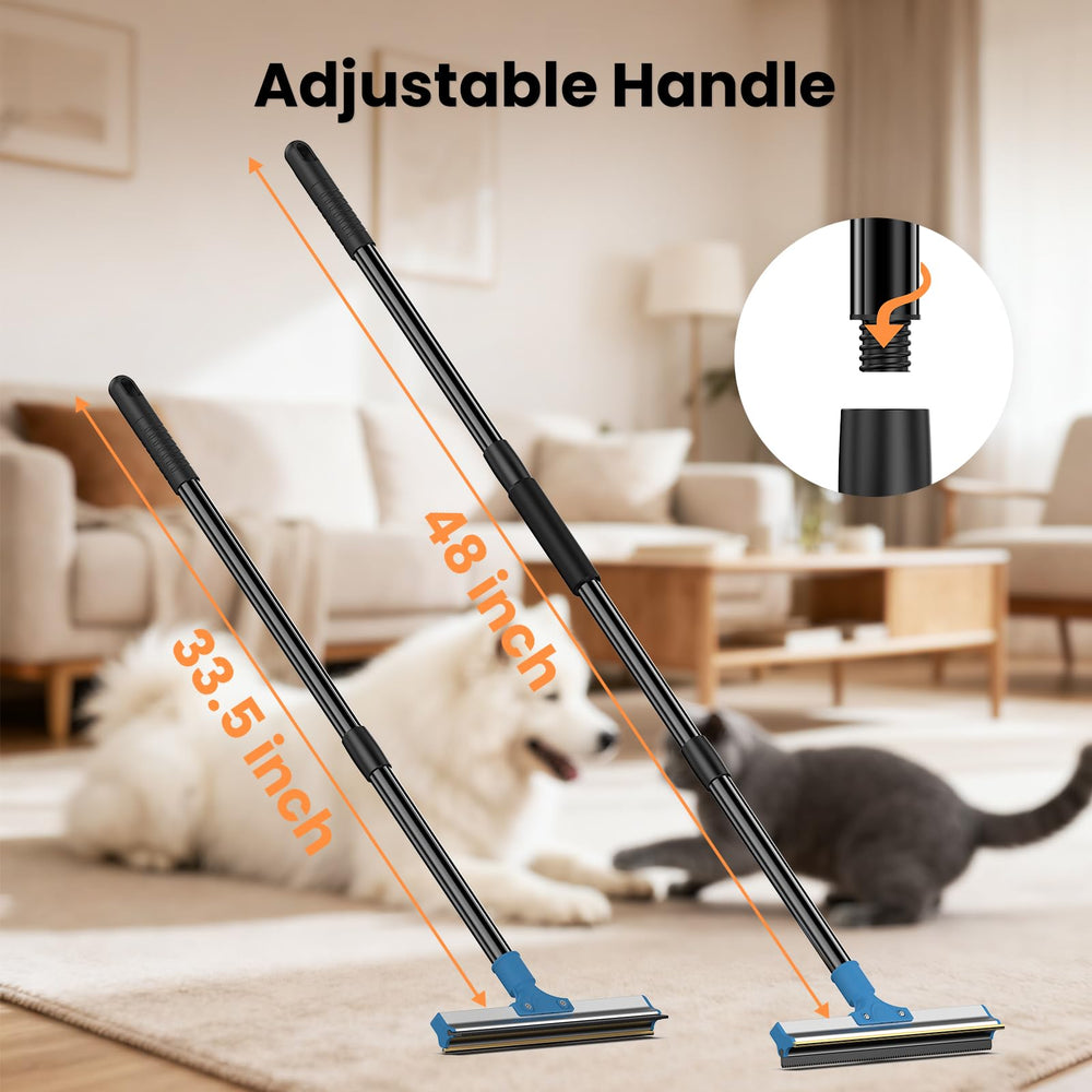 Ollapet scraper broom covers large floor areas efficiently.