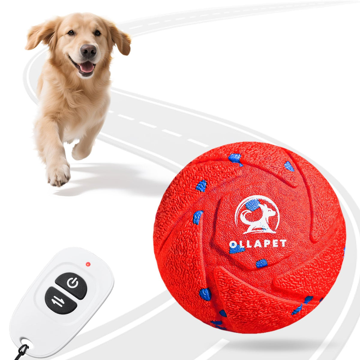 Ollapet Smart Interactive Dog Toy Ball with chew-resistant shell for durable play