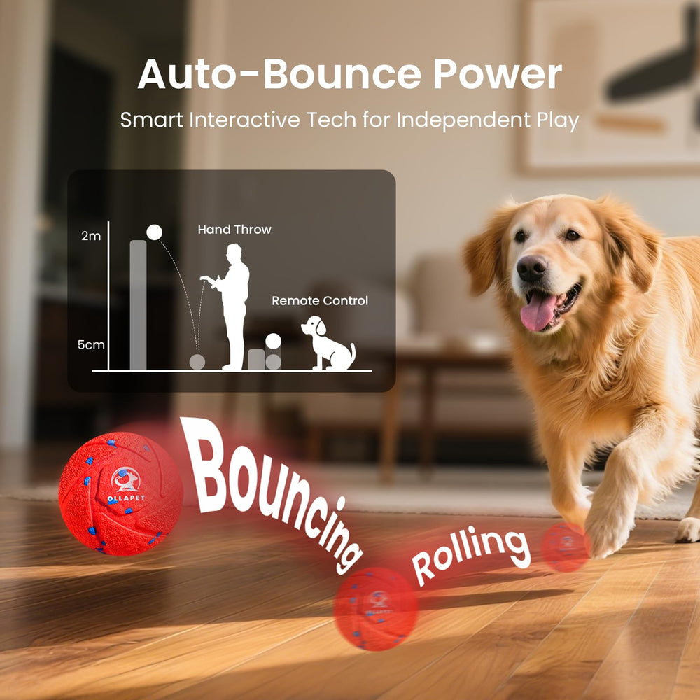 Ollapet Smart Interactive Dog Toy Ball remote control use for easy play sessions