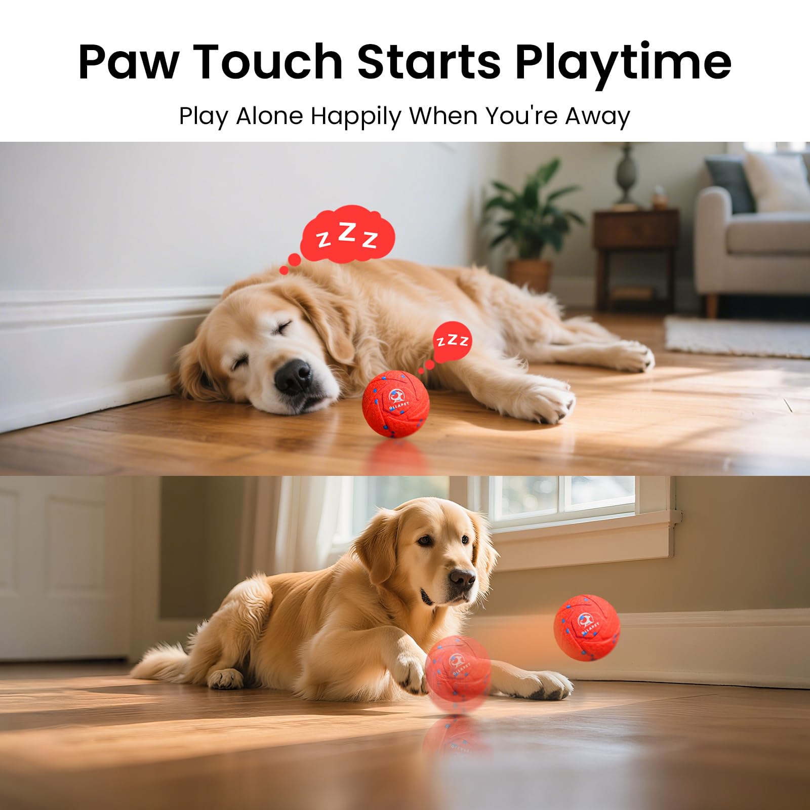 Ollapet ball USB-C charging for quick power-ups