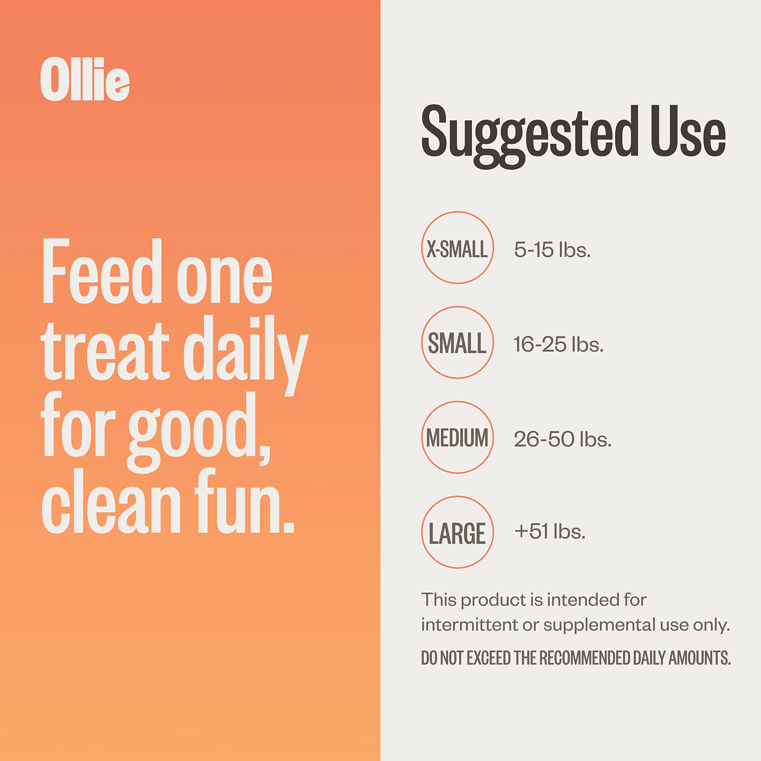 Parsley and cinnamon scent highlighted on Ollie chews.
